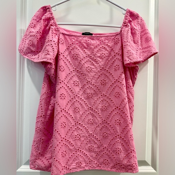 Ann Taylor Tops - Ann Taylor Pink Eyelet Blouse
